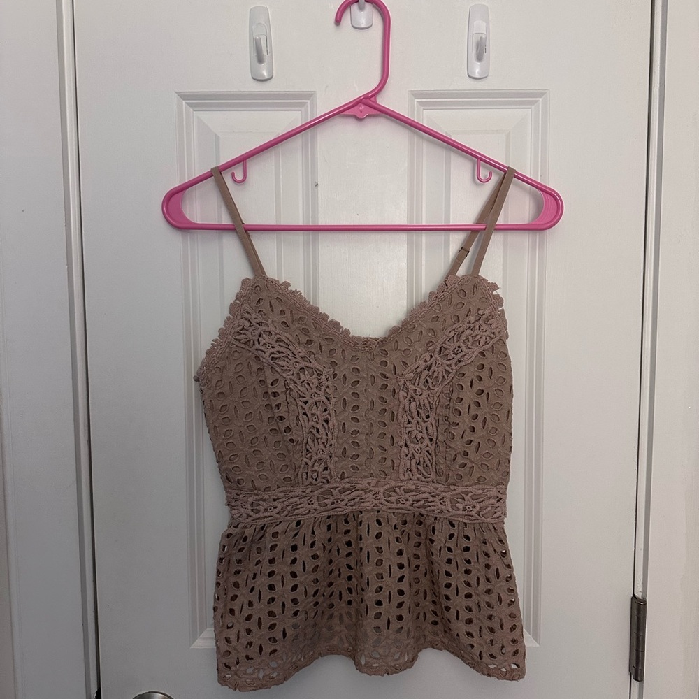 Elegant Lace Women’s Top in Tan